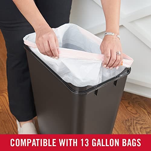 Rubbermaid Swing Top Waste Container for Home and Kitchen, Easy Access Disposal and Slim Modern Trash Can with Lid, 12.2 Gallon Capacity, Blac, for Home/Kitchen/Garage/Apartment 6