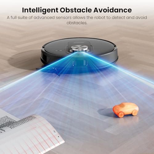 Proscenic Q8 Robot Vacuum Cleaner with Mop, Ultra Strong 6000Pa Robotic Vacuum with Lidar Navigation, 5 Real-Time Mapping, WiFi/Alexa/APP Remote Control Robot Hoover for Floor Carpet Pet Hair 9