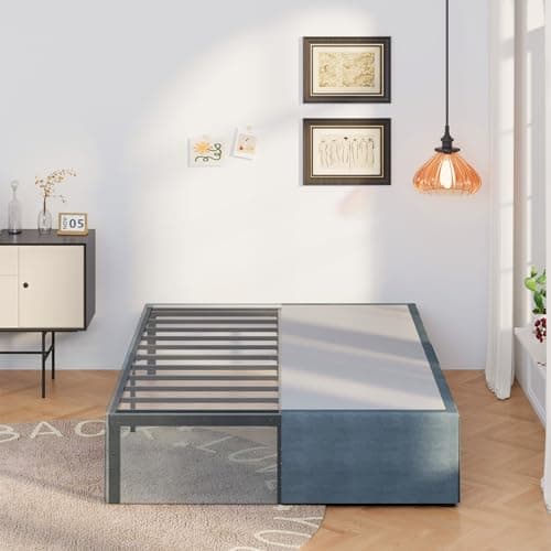 Upcanso 16 Inch Bed Frame Queen Size with Fabric Cover, Metal Platform Queen Bed Frame with Storage No Box Spring Needed, Heavy Duty Non-Slip, Easy Assembly Mattress Foundation 8