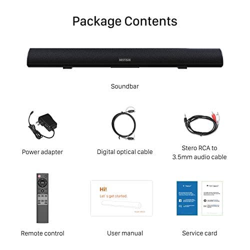 BESTISAN Sound Bar, 100Watt Soundbar for TV, Wired & Wireless Bluetooth 5.0 Sound Bar(40 Inch, 6 Drivers, Optical, HDMI-ARC) 7