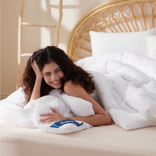 Bedsure Comforter Duvet Insert - Quilted Comforters Queen Size, All Season Duvet, GentleSoft Down Alternative Bedding, with 8 Tabs, Gifts for Women/Men, White, Queen 88 x 88 Inches 9