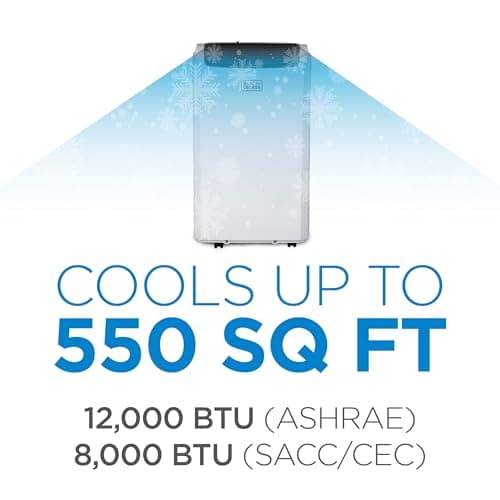 BLACK+DECKER Smart Portable Air Conditioner, 12,000 BTU for Rooms up to 550 Sq. Ft., Smart Portable AC with Follow Me Remote and Window Kit, BPACT12WT, White 6