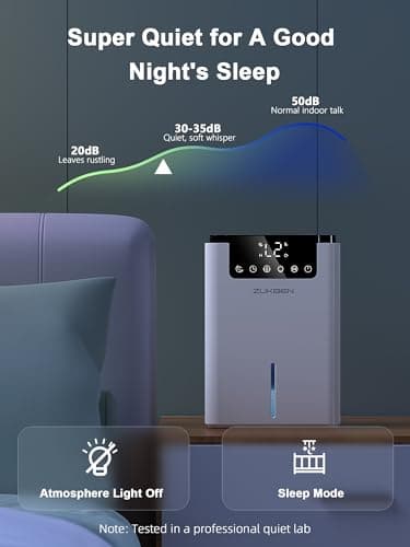 Dehumidifier,75 OZ Water Tank (500 sq.ft) Dehumidifiers for Home,Quiet Dehumidifier for Bathroom Bedroom Basement RV with 12H Timer,Auto Shut Off,7 Colors LED Light,Sleep Modes 6