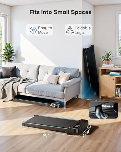 HUANUO Walking Pad Treadmill, Walking Pad with 5° Incline, 330 lbs Weight Capacity, 2.5 HP Low Noise Desk Treadmill, Remote Control & LED Display, Portable Treadmills for Home, Knee Protection 5