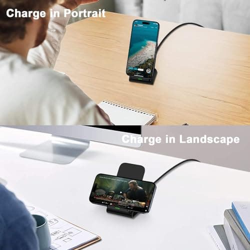 15W Samsung Wireless Charger Fast Wireless Charging Stand Cordless Fast Charger for Samsung Galaxy S25 Edge S24 Ultra S23 S22 S21 S20 FE Note 20 Z Flip 7 6 5 4 3,iPhone 16e 16 15,Pixel 9a 9 8 7 6 Pro 6