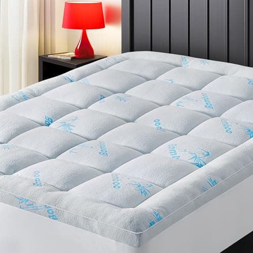 KELTARO Mattress Topper Full Size,Viscose Made from Bamboo Extra Thick Mattress Pad 8-21" Deep Pocket Soft Down Alternative Fill Mattress Protector Pillow Top Mattress Cover(54x75 Inches)