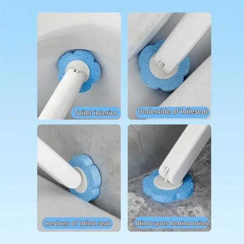 Disposable Toilet Brush with 48 Refills,Toilet Cleaning Supplies,Toilet Wand Brush Starter Kit,Wall Mounted Toilet Bowl Cleaner Brush with Holder for Bathroom Deep Cleaning & Hygiene (White) 6