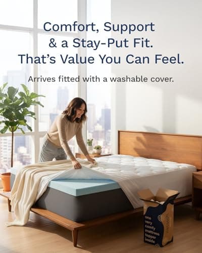 ViscoSoft 3-Inch Memory Foam Mattress Topper King – Reflex Cooling Gel Pad with Removable Washable Cover – CertiPUR-US & Oeko-TEX Certified 5