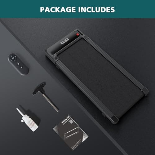 Smug Compact Armless Treadmill, Space Saving Design for Home & Office, Quiet Under Desk Walking Pad, 200 Lbs Capacity 3 in 1 Portable Walking Treadmill 10