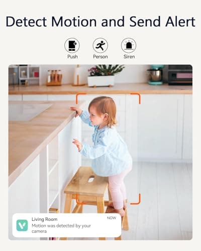 LongPlus 2K Vicohome Security Camera, 2.4/5GHz Indoor Camera for Home, Remote Pan Tilt Camera with Night Vision, One Touch Call, Motion Detection, Auto Tracking, Compatible with Alexa 6