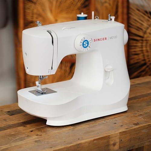 SINGER M2100 Lightweight & Compact Sewing Machine With 63 Stitch Applications, LED Light & Easy 4-step Buttonhole | Ideal for Mending and Sewing 6