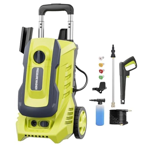Electric Pressure Washer 4800PSI-Max 3.2GPM Power Washer Wash Machine Electric Powered with Foam Cannon for Car, Floor, Garage, Patio Washing, Yellow