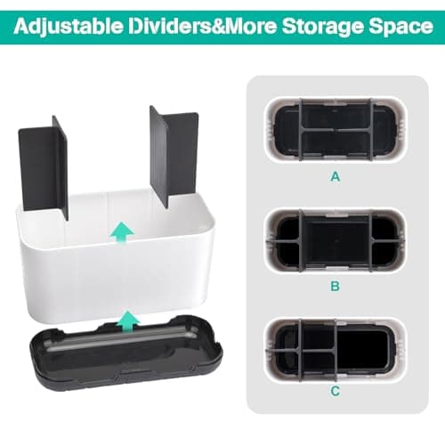 LAFARA Toothbrush Holders for Bathrooms, Electric Toothbrush and Toothpaste Holder with Adjustable Dividers and Drainage, Kids Toothbrush Organizer for Bathroom Countertop 6