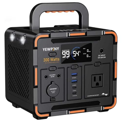 300W Portable Power Station, Solar Generator 259Wh, 70,000mAh LiFePO4 Battery with 65W USB-C PD&Pure Sine Wave AC, Solar Charging for Camping,Home Backup,Emergency Power(SOS Light & LCD Display)