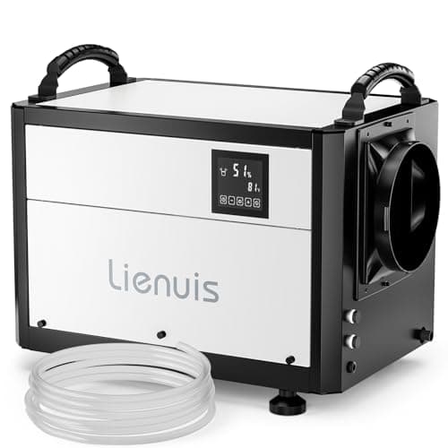 110 Pint Crawl Space Dehumidifier, Lienuis Crawlspace Dehumidifier with Drain Hose for Commercial,Crawl Spaces, Basements, Industry Water Damage Unit, Auto Defrost, Memory Starting