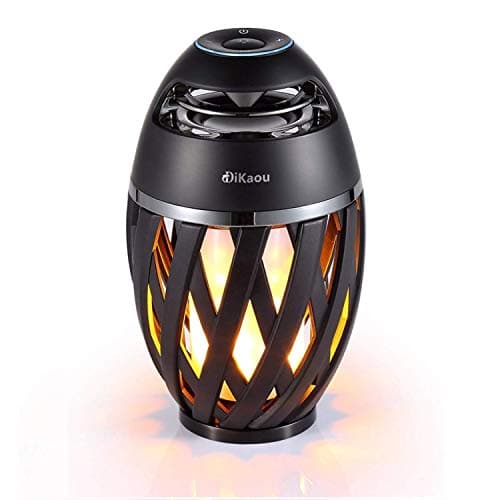 DiKaou Led Flame Table lamp, Torch Atmosphere Bluetooth Speakers&Outdoor Portable Stereo Speaker with HD Audio and Enhanced Bass,LED flickers Warm Yellow Lights BT4.2 for iPhone/iPad/Android