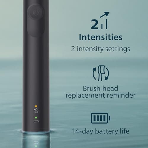 Philips Sonicare 4100 Series Electric Toothbrush - Sonic Toothbrush with Advanced Sonic Technology, Pressure Sensor, Two Intensity Settings, Smartimer & Quadpacer, Black, Model HX3681/24 6