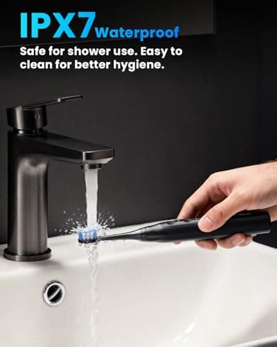 Onlyone Sonic Electric Toothbrush for Adults, Rechargeable Ultrasonic Electric Toothbrush with 8 Brush Heads, Travel Case, Charging Base & Wireless Charging - 5 Modes with Smart Timer 9
