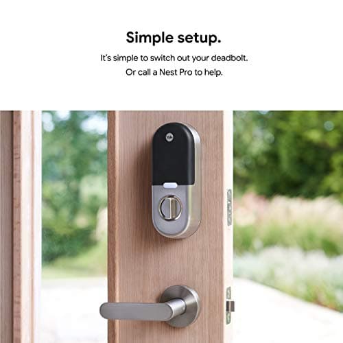 Google Nest x Yale Lock - Tamper-Proof Smart Lock for Keyless Entry - Keypad Deadbolt Lock for Front Door - Satin Nickel 9