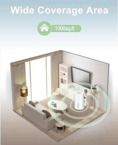 Dehumidifier, Dehumidifier for Home, 68 OZ Water Tank, Small Dehumidifiers for Bedroom (1000sq.ft) with 7 LED Lights, Ultra Quiet & Auto Shut off, Bathroom, Basement, Closet, Garage, RV. (White) 8