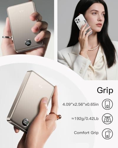 iWALK Magnetic Portable Charger, Qi2 Certified 15W Magnetic Power Bank with LED Display, 30W PD Fast Charging, 10,000mAh Battery Pack, Ergonomic Design, for iPhone 17/16/15/14/13/12 Series 6