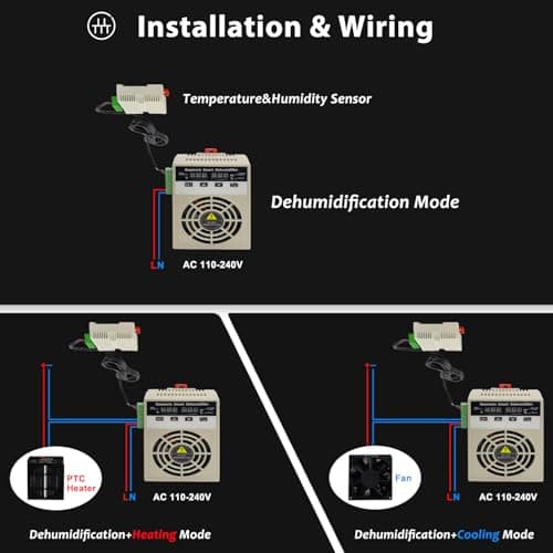Roamoris Small Dehumidifier for Grow Tent,Electric Box,Storage Cabinet,Closet,Tiny Space 110V/240V Mini Dehumidifier With Temperature Control Switch Auto-off 4