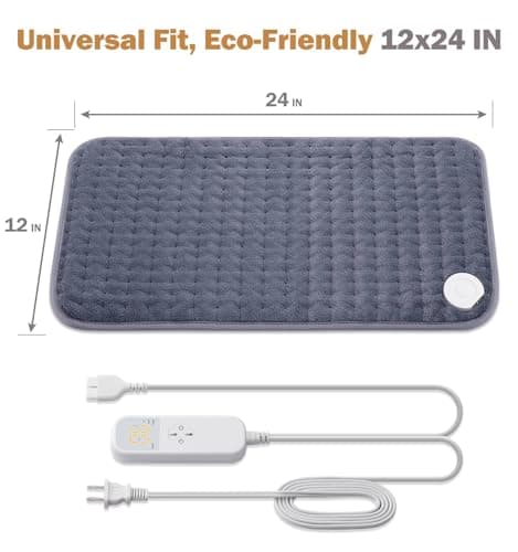 Christmas Gifts Heating Pad for Back, Neck, Shoulder Pain & Cramps Relief, Electric Heating Pad with 6 Heat Settings, Auto-Off, Moist Dry Heat Options, Gifts for Women, Men, Mom, Dad, Wife, Husband 6