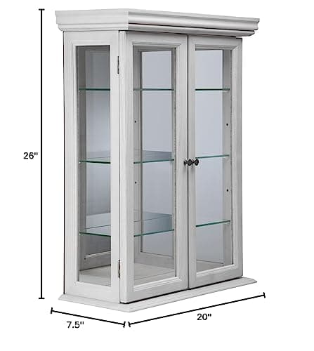 Design Toscano Country Tuscan Wall Curio Display and Storage Cabinet, 20 Inches Wide, 7 Inches Deep, 26 Inches High, Lily White 6