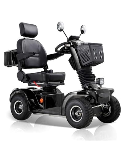 Dvsripa All Terrain Mobility Scooter for Seniors,Heavy-Duty 4 Wheel Mobility Scooters Mobility Scooter,Handicap Scooters for Adults with 3-Speed Travel Long (Black)