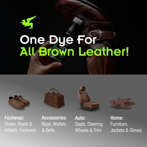 Griffin Brown Shoe Dye – 2.5 Oz – Leather Color Restorer – Repairs Scuffs, Scratches & Fading – Permanent Shoe Dye Kit for Leather, Suede, Furniture, Car Seats, Boots & More – Made in USA 5