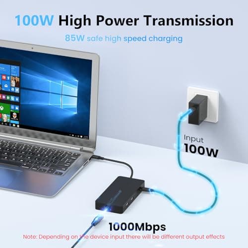 Laptop Docking Station Dual 4K HDTV Monitor, Fophmo USB C to 2 HDTV Splitter Extended Display, 1000Mbps LAN, USB A&C 3.0 Ports(10Gbps), SD/TF Card, 100W PD Charging, MacOS Only Mirrors Same Screen 5