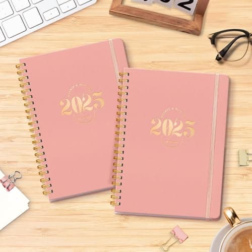 2025 Planner Daily and Monthly, PU Spiral Bound Weekly Calendar 12 Month Planner, 2025 Agenda Planner Organizers from Jan. to Dec., Hardcover Appointment Book 6.1" x 8.5" (Pink) 7