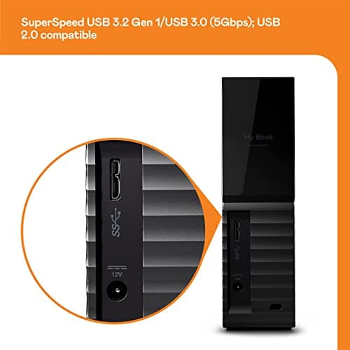 Western Digital 4TB My Book Desktop External Hard Drive, USB 3.0, External HDD with Password Protection and Backup Software - WDBBGB0040HBK-NESN 6