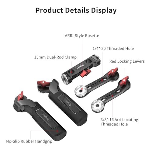 SMALLRIG Rosette Handle Kit with Rosette Extension Arm for Camera Shoulder Rig Support - 2002 5