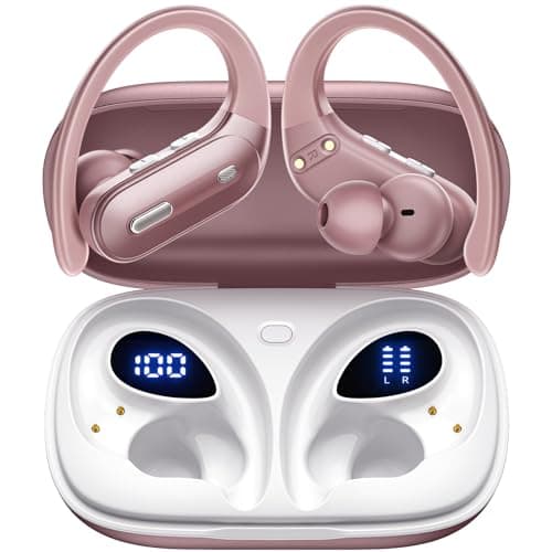 OFNEX Active Noise Cancelling Wireless Earbuds Bluetooth Headphones 90 Hrs Playtime Ear Buds (Pink)