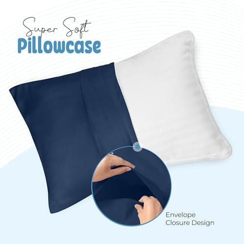 Utopia Bedding Toddler Pillowcases 13"x 18" - 4 Pack - Envelope Closure - Soft Brushed Microfiber Fabric - Shrinkage and Fade Resistant Pillow Covers Queen Size 13 X 18 Inches (Toddler, Navy) 5