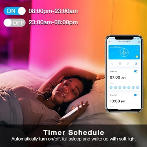 DAYBETTER Smart WiFi Led Lights, 50 FT RGB Led Strip Lights Compatible with Alexa and Google Assistant, App Voice Remote Control Music Sync Color ChangingLED Strip Lighting for Bedroom Room Decor 5