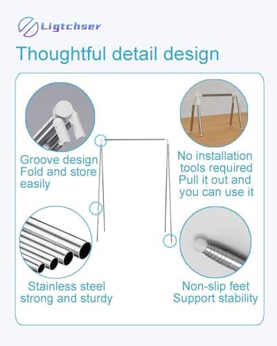 Ligtchser Portable Travel Garment Rack,Folding Clothes Rack for Dance,Travel,Camping, Drying,RV, Indoor,Outdoor. A Collapsible Mini Clothing Rack. 5