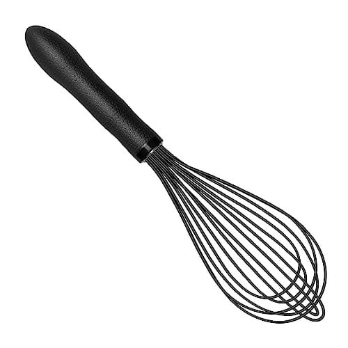 TEEVEA Silicone Whisk Stainless Steel Heat Resistant Non Scratch Kitchen Cooking Utensil for Blending Whisking Beating Frothing Stirring 11 Inch Black 8