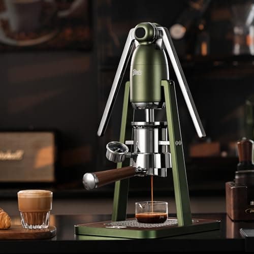 Bincoo Manual Espresso Maker Set - Hand Press Espresso Machine – 12Bar Pressure Profiling, Dual-Lever Manual Coffee Maker with Pre-Infusion, Portable for Custom Espresso Shots, Stainless Steel 6