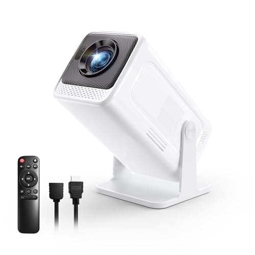 [WiFi 6.0 Sreen Mirroring] Mini Pico Projector with WiFi & Fly 5.2, 4K Smart Projector with Native Full HD 1080P, Auto Vertical Correction, Works with Phone (3-1080P Phone Projector FHD White)
