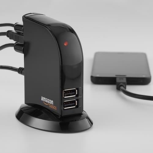 Amazon Basics 7 Port USB 2.0 Hub Tower with 5V/4A Power Adapter, Plug and Play, Charging Ports, Black 9