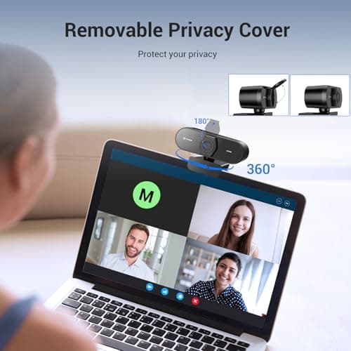 N newline 4K Webcam for PC, PDAF/CDAF Autofocus, 1080P@60FPS, 79° FOV, Auto Light Correction, 2 Noise Reduction Mics, Privacy Cover, USB-A, Streaming Camera for Skype, Teams, Online Meeting, NewEye 62 7