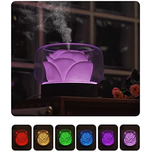Diffusers for Essential Oils Large Room: SEVEYEE 500ml Aromatherapy Diffuser for Home Bedroom - Big Capacity Running 24 Hours Waterless Auto Off with 7 Colors Lights - White 5
