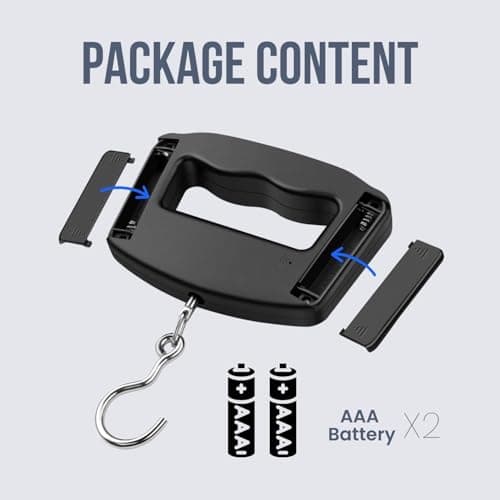 Flexzion Digital Luggage Scale, Baggage Weight Scale, 110 Lb (50 Kg) with 10g Deviation, Portable Handheld Suitcase Weight Scale with Hook for Travel, Fish Weighing, Black 6