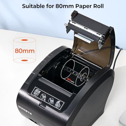 MUNBYN Bluetooth Thermal Receipt Printer P047, 80mm POS Printer, Thermal Printer with USB Serial Ethernet, Bluetooth, Support Android Windows PC (Do Not Support iOS Paypal Doordash Grubhub Vagaro) 7