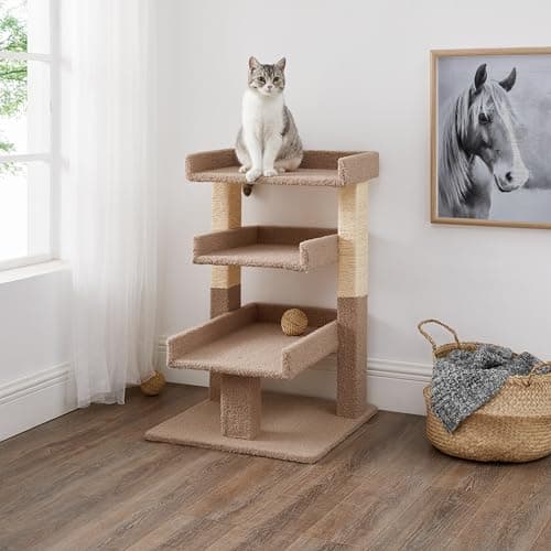 Nala Large Cat Tree Tower with 3 Spacious Platforms, Heavy-Duty Multi-Cat Condo with Sisal Scratching Posts, Stable Anti-Tip Design for Indoor Cats up to 20 lbs 9