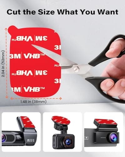 APPS2Car 8 Pcs 3M VHB Double Sided Adhesive Pads, 1.48" x 2.04" Square Dashboard Sticky Tape for Magnetic Car Mount, Strong Adhesive Pads Replacement, Double Sided Mounting Tape for Car Dashboard 5