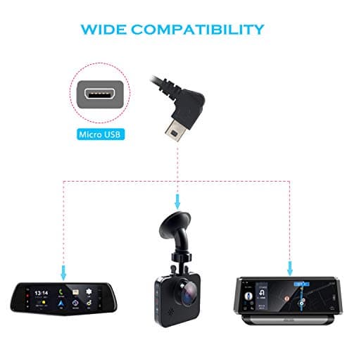 Dash Cam Hardwire Kit, Micro USB Hard Wire Kit for Dashcam, Plozoe 12V-24V to 5V Car Dash Camera Charger Power Cord, Gift 4 Fuse Tap Cable and Installation Tool（11.5ft） 6