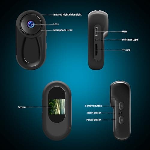 1080P Sports Action Camera, Mini Body Camera with Audio and Video Recording, Wearable Action Body Cam, Portable Recorder with Magnetic Back Clip, Camcorder for Traveling, Pet, Vlogging, Cycling 8